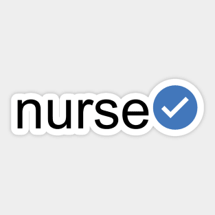 Verified Nurse (Black Text) Sticker